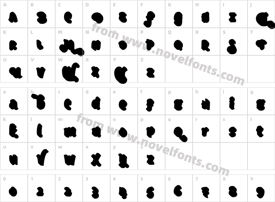 Citronela Pro Bold ShadowCharacter Map