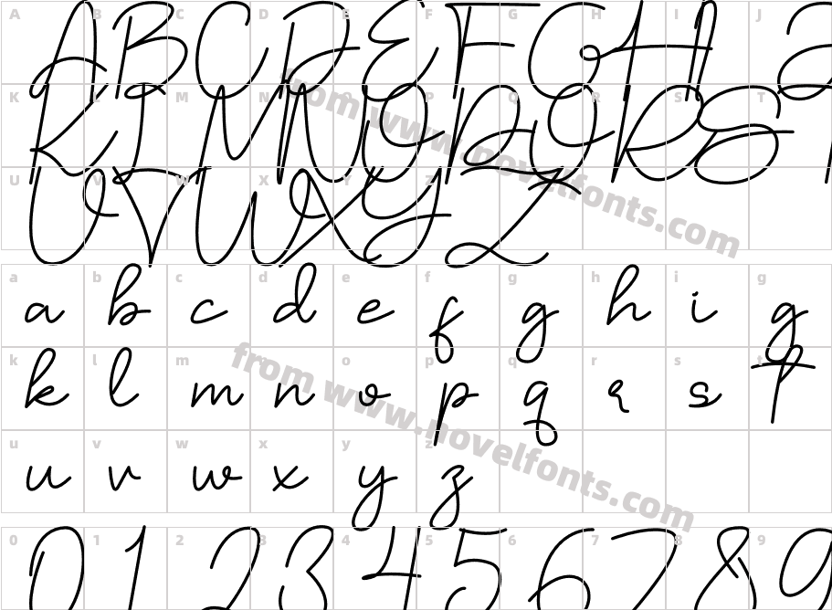Clausbere ScriptCharacter Map