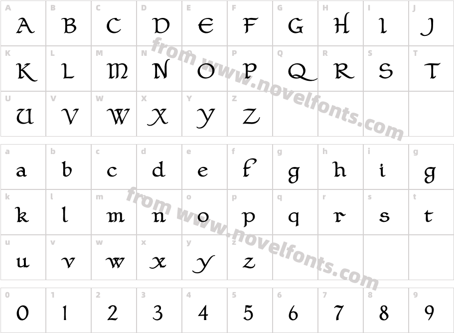Claustrum BoldCharacter Map