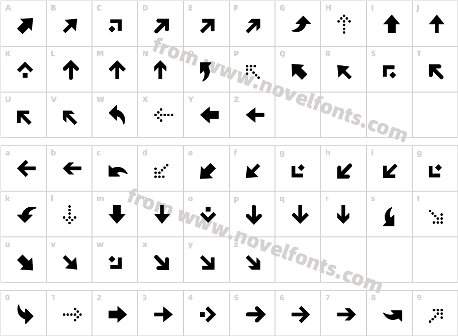 Click Bits Arrows1Character Map