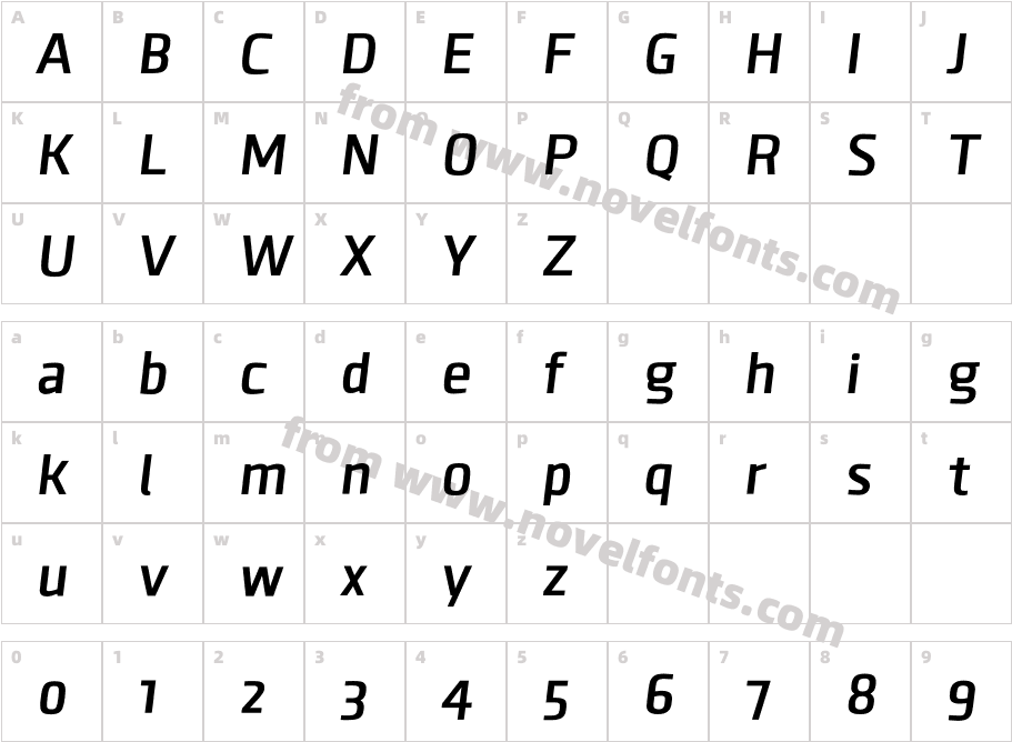 Clio Semibold Oblique SemiboldCharacter Map