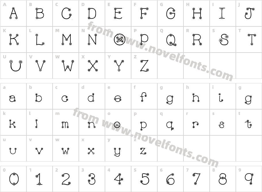 Clipz ButtonsCharacter Map