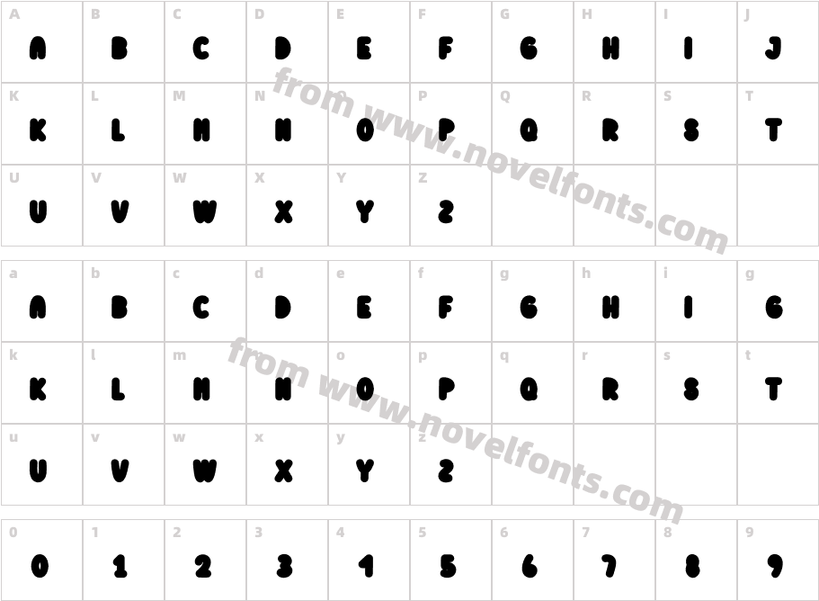 Cloudy RegularCharacter Map