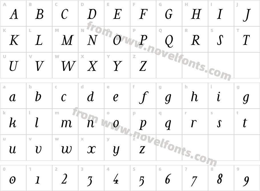 Cohaerentia ItalicCharacter Map