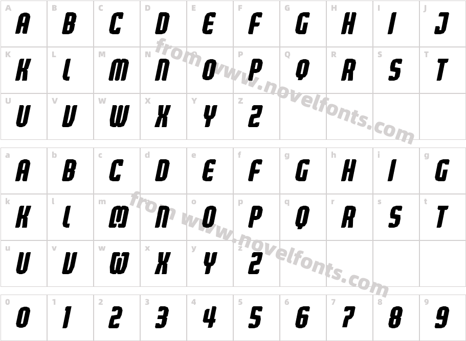 Judgement BlackCondensedCharacter Map