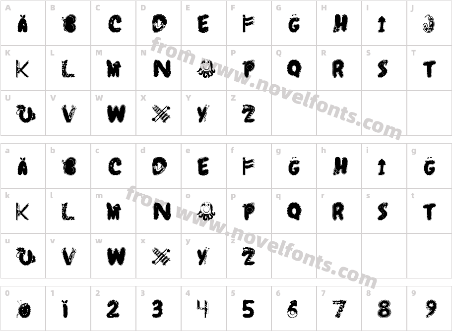 Colorful Decorative AlphabetCharacter Map