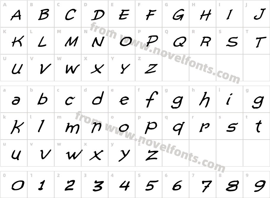 Comic Gibi ItalicCharacter Map