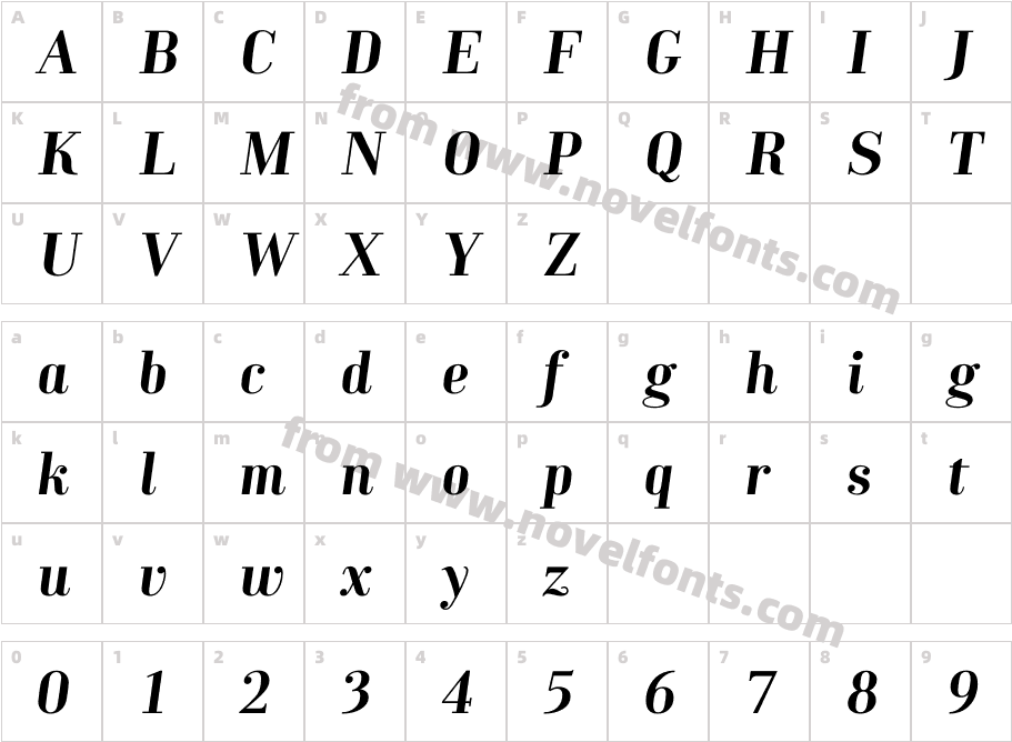 Compass Next Bold ItalicCharacter Map