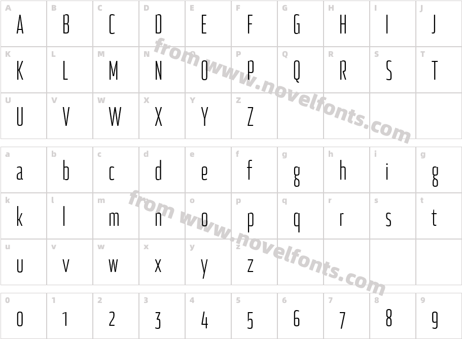 Condesqa4F Extra LightCharacter Map