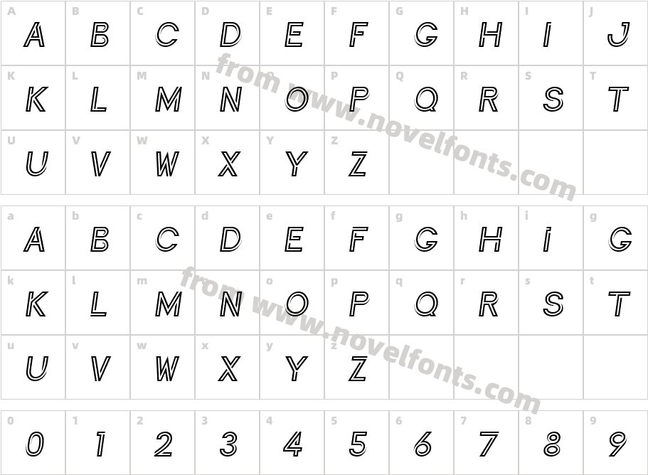 Continuo ObliqueCharacter Map