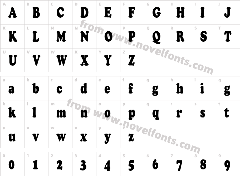 Copperfield Condensed RegularSWFTECharacter Map