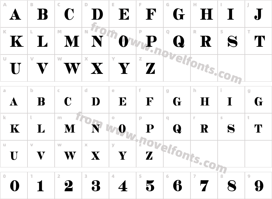 Copperhead CondensedCharacter Map