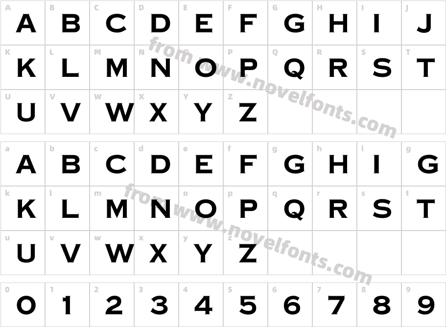 Copperplate CC BoldCharacter Map