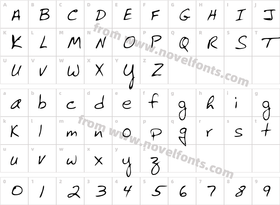 Cormicks Hand RegularCharacter Map