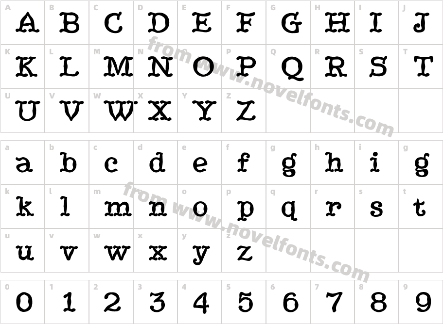 JukeboxBoldCharacter Map