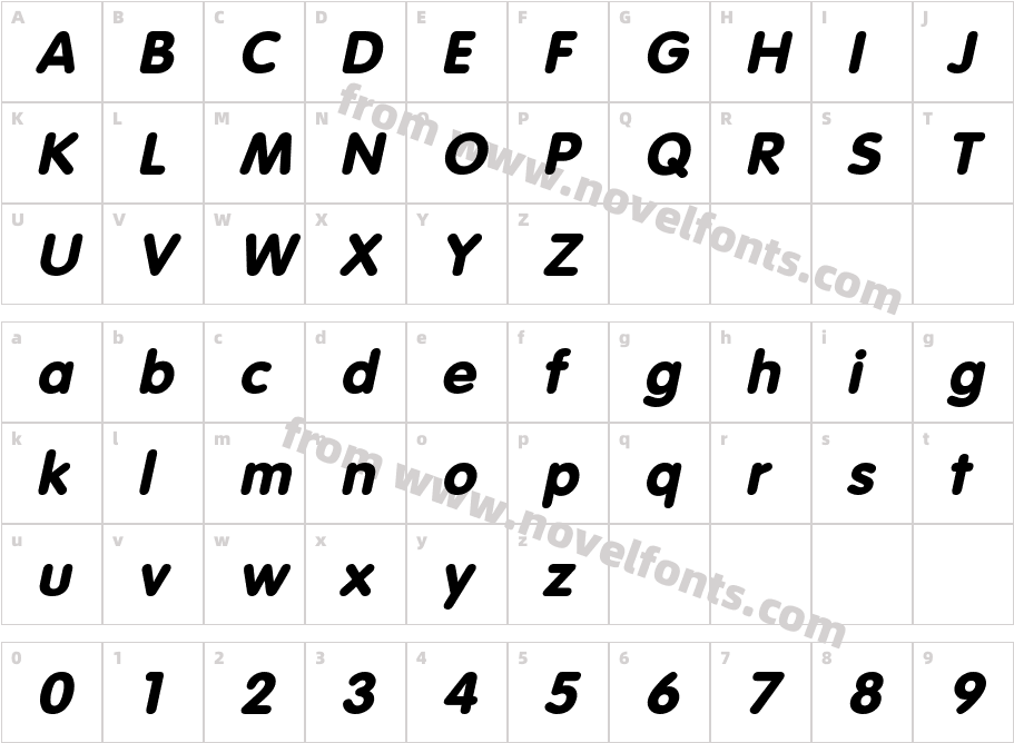 Corporate Rounded Extra Bold ObliqueSWFTECharacter Map