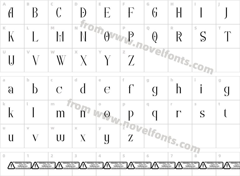 Costiva PERSONAL USE ONLY!Character Map