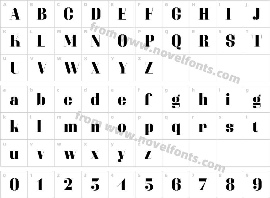 Couture Regular3Character Map