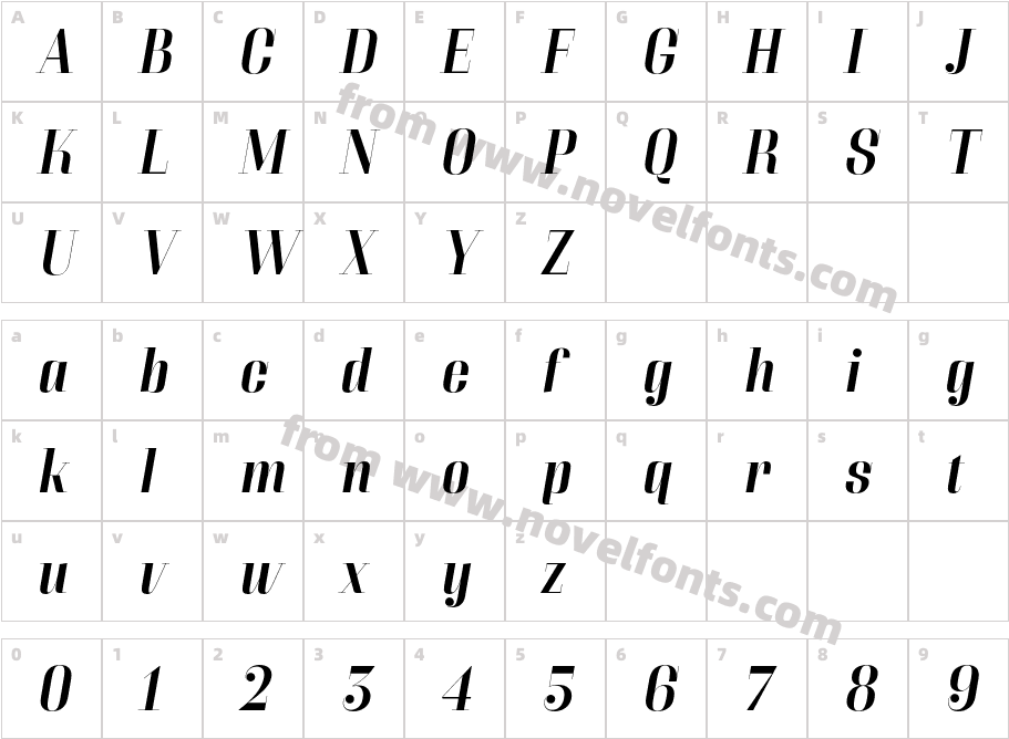 Couture Regular5Character Map