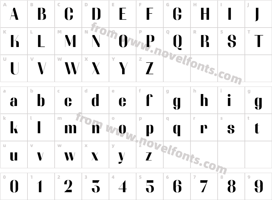 Couture Sans Regular2Character Map