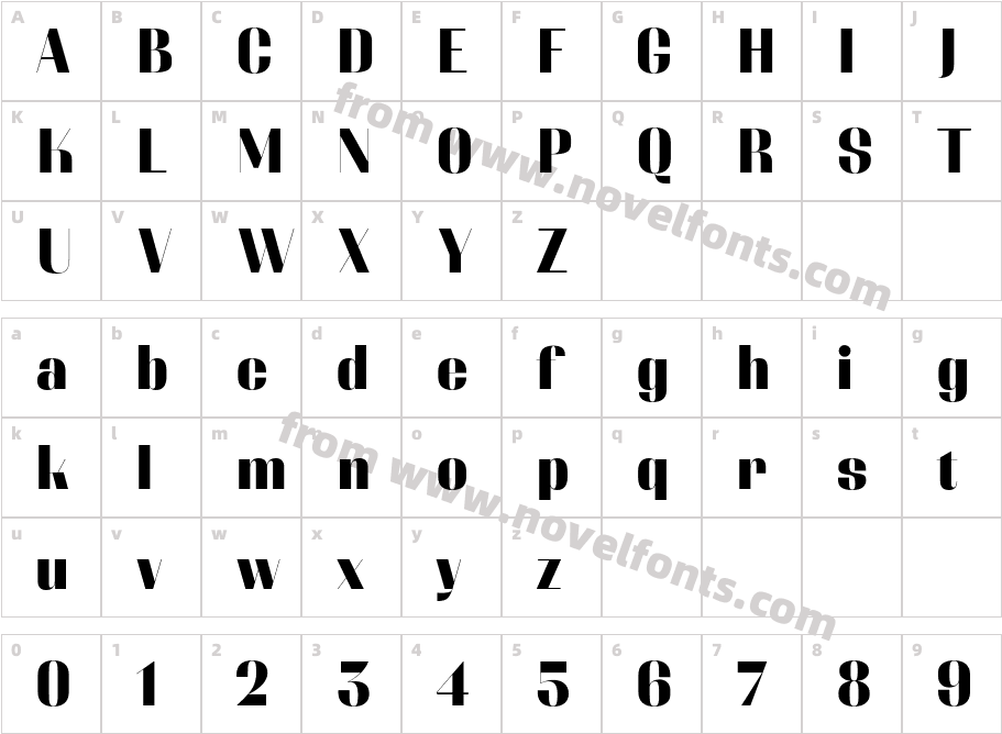 Couture Sans Regular3Character Map