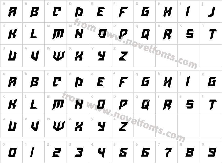 AmazObitaemOstrovItalicCharacter Map