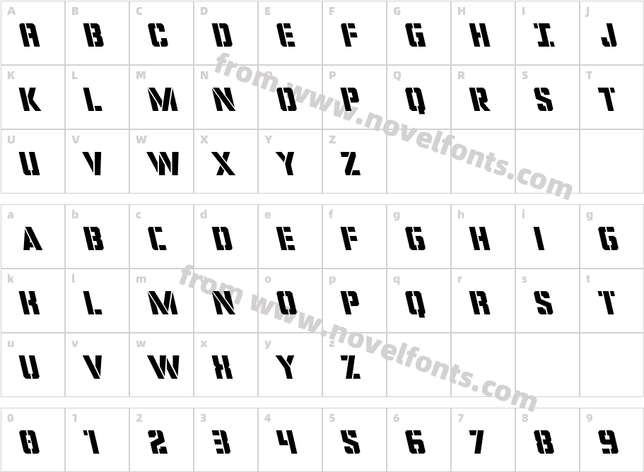 Covert Ops LeftalicCharacter Map