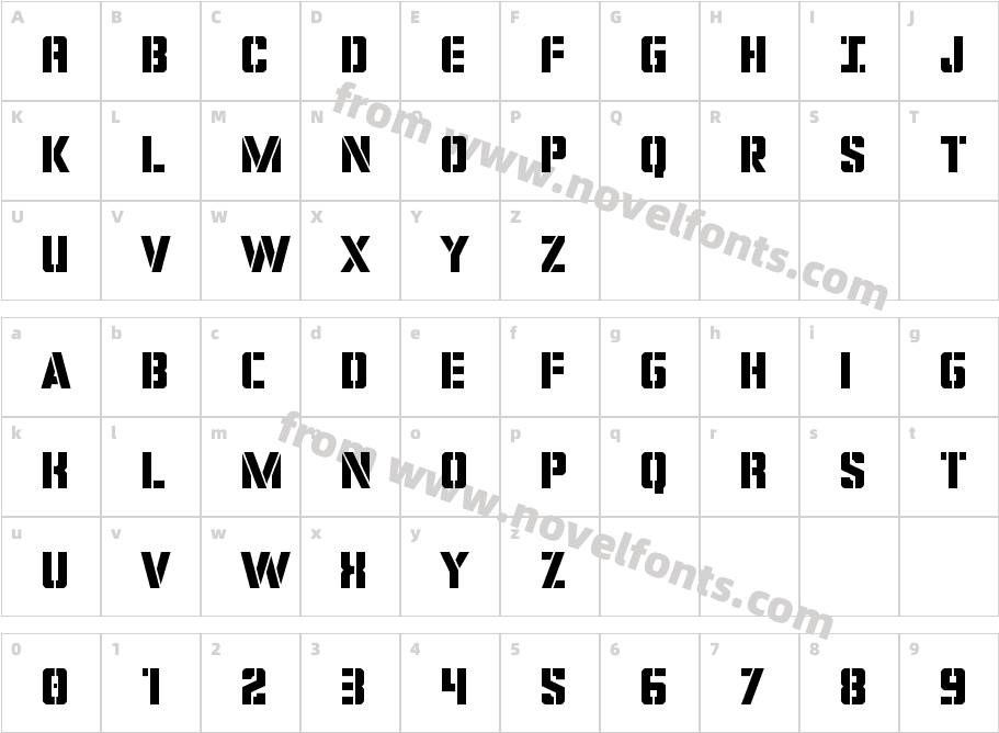 Covert Ops TitleCharacter Map