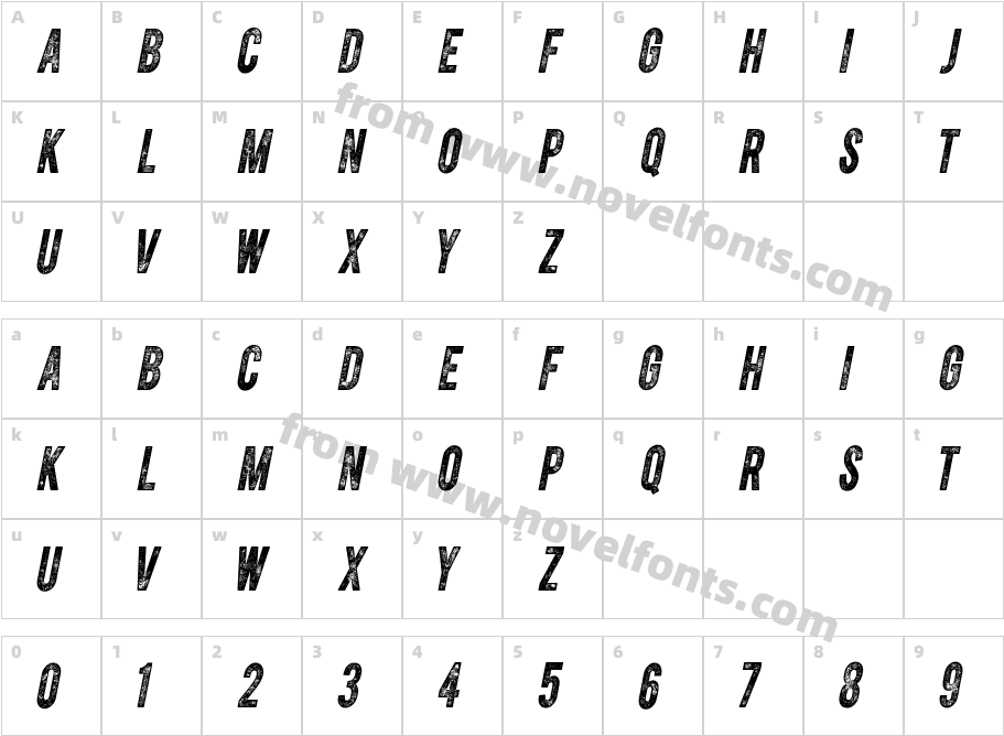 Cpl Kirkwood ItalicCharacter Map