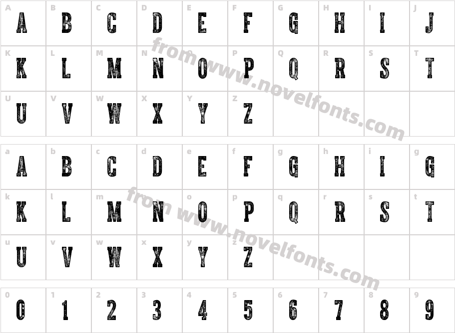 Cpl Kirkwood SlabCharacter Map