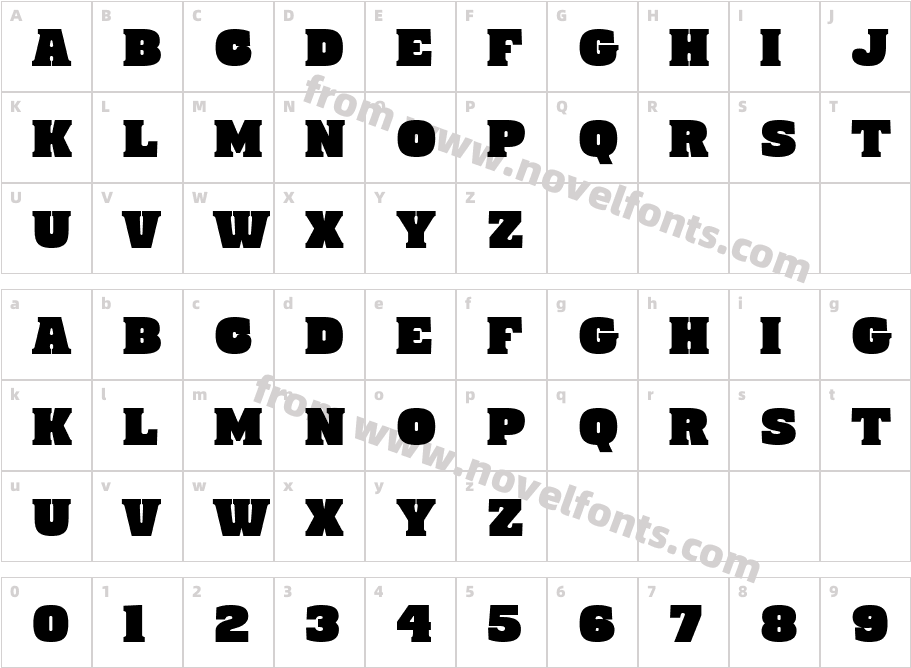 Crabold RegularCharacter Map