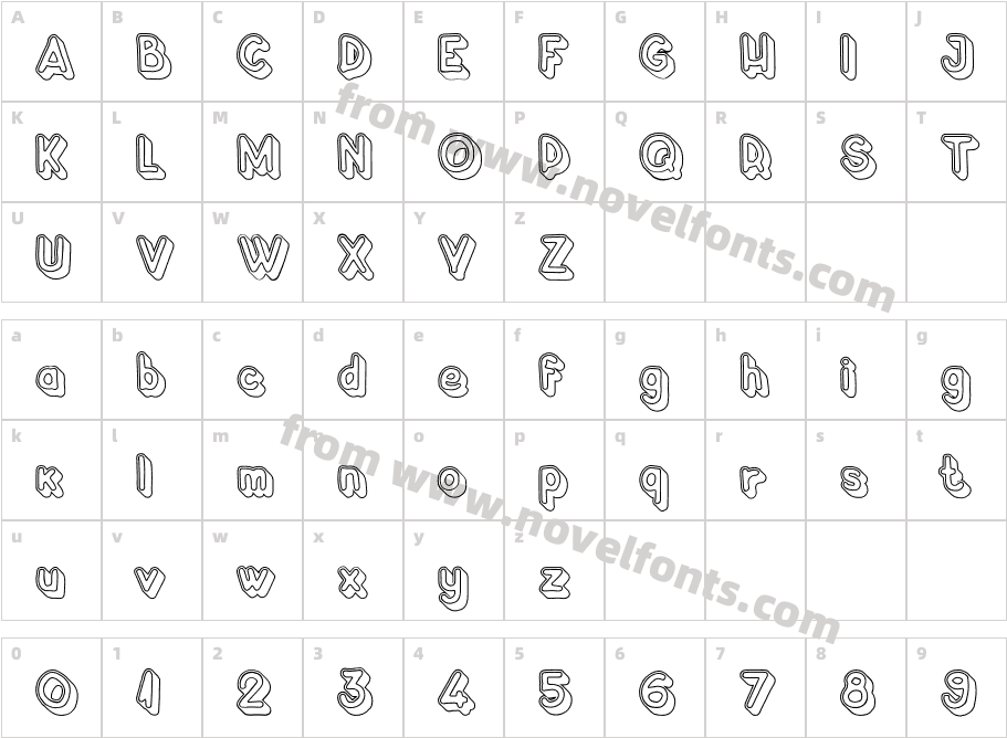 Crayonello3d OutlineCharacter Map