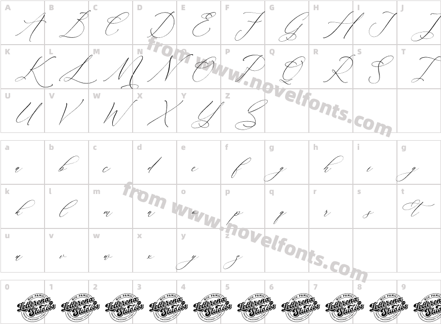 Creattons Balleryna DEMO ItalicCharacter Map
