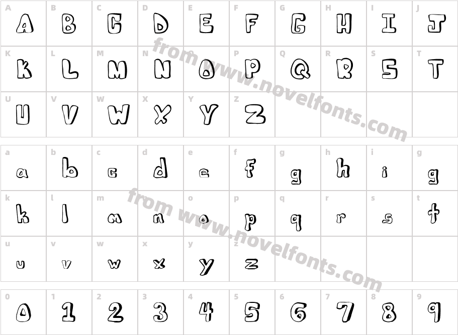 Julies FontCharacter Map