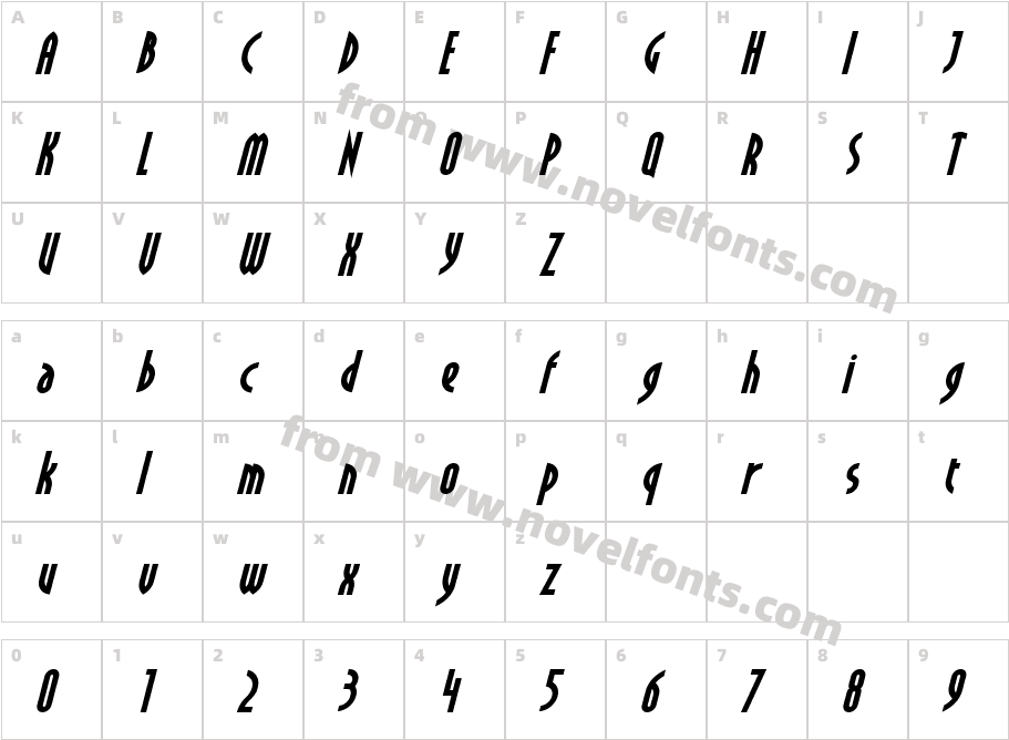 Crichton Bold ItalicCharacter Map