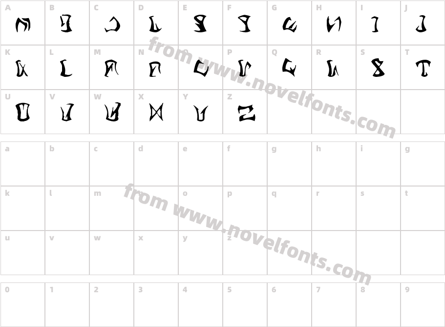 Crow Graffiti ( Caps Only)Character Map