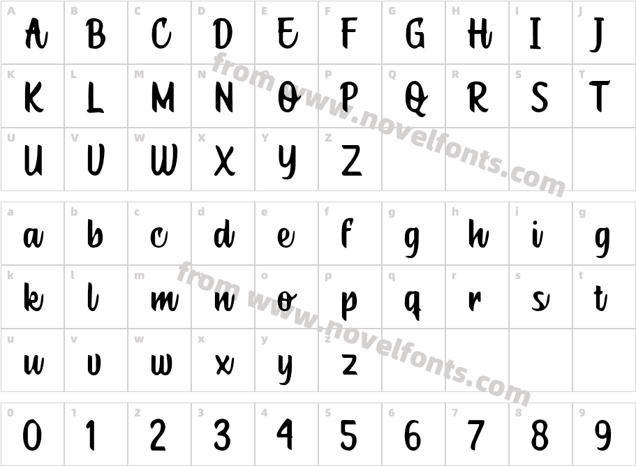 Cuby Fox RegularCharacter Map