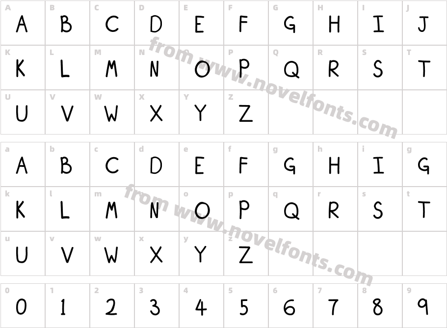 Cuka_ Cuki Mouse Uncial RegularCharacter Map