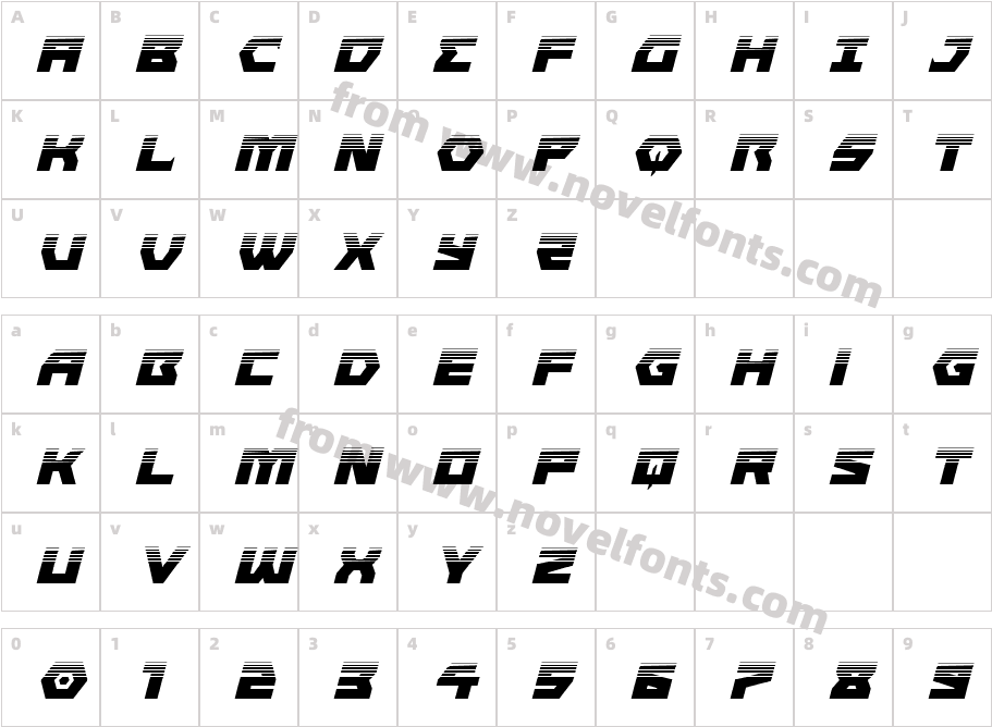 Cyberform Halftone ItalicCharacter Map