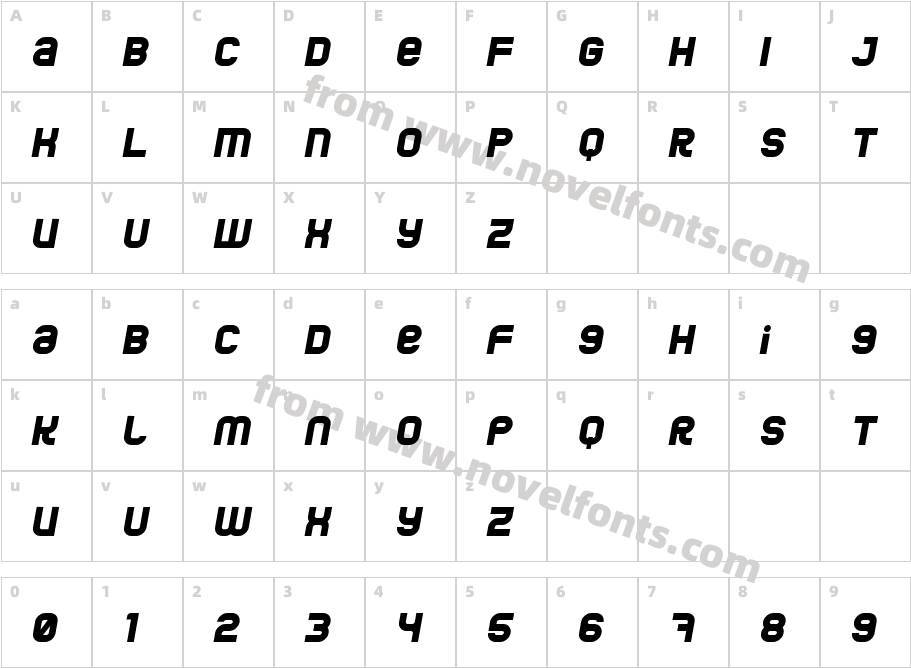 Jumbo ItalicCharacter Map