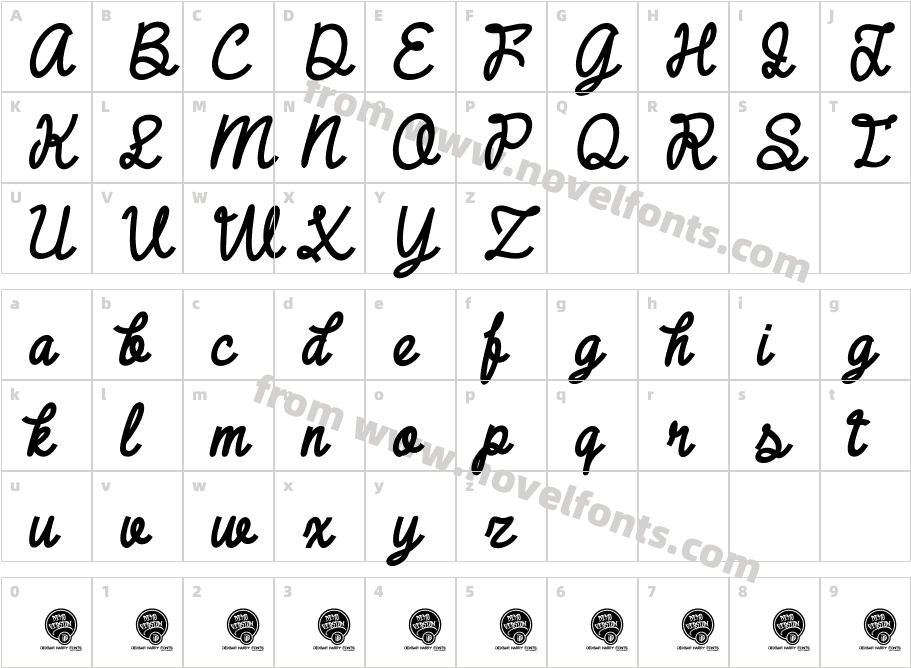 DHF Broffont Script ItalicCharacter Map