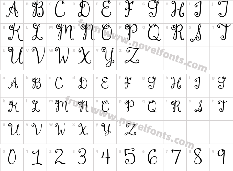 DJB MonogramCharacter Map