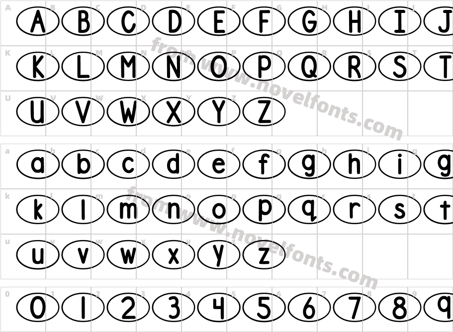DJB Standardized Test Oval 2Character Map