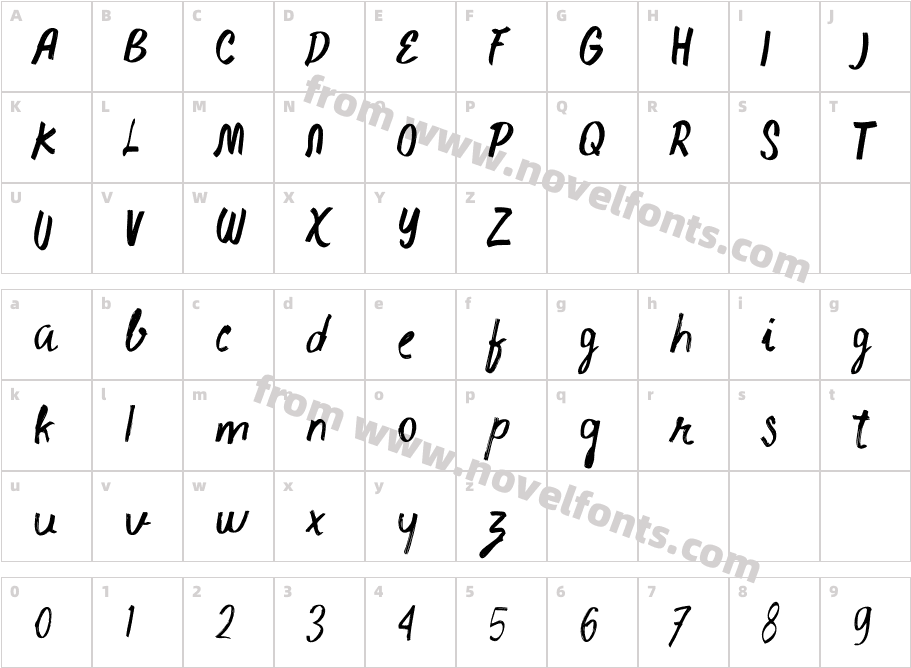 Damar Font RegularCharacter Map