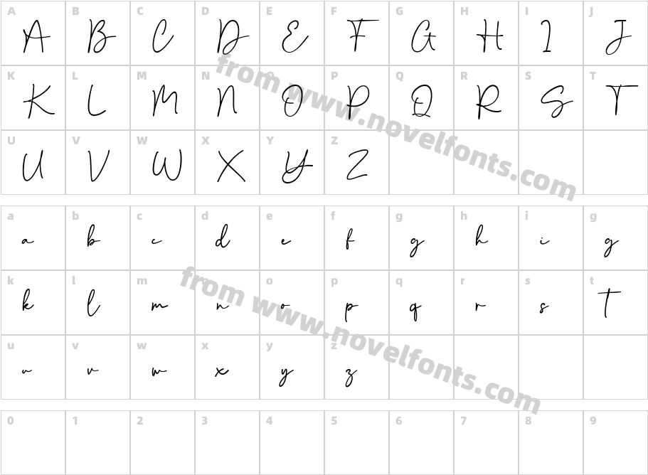 Danilla RegularCharacter Map