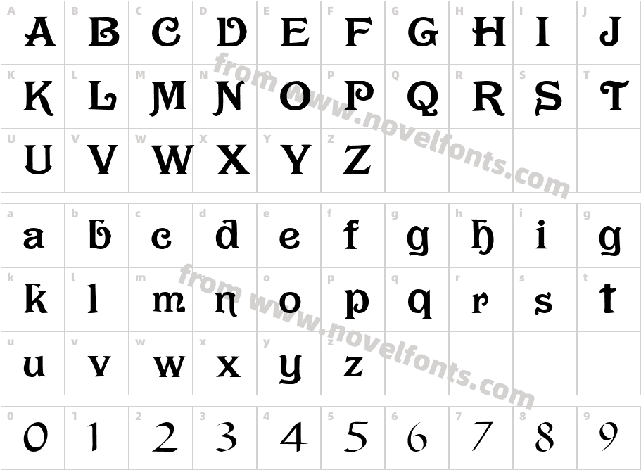Dark Regular ttnormCharacter Map