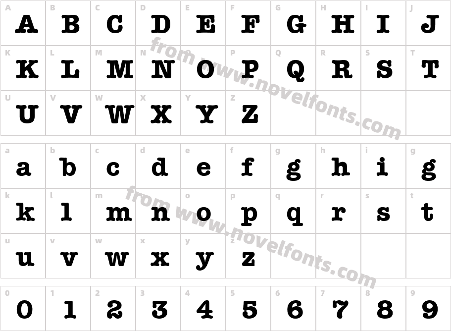 Dateline BoldSWFTECharacter Map