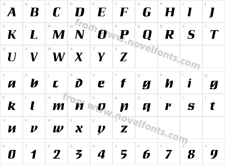 Dauphine RegularCharacter Map