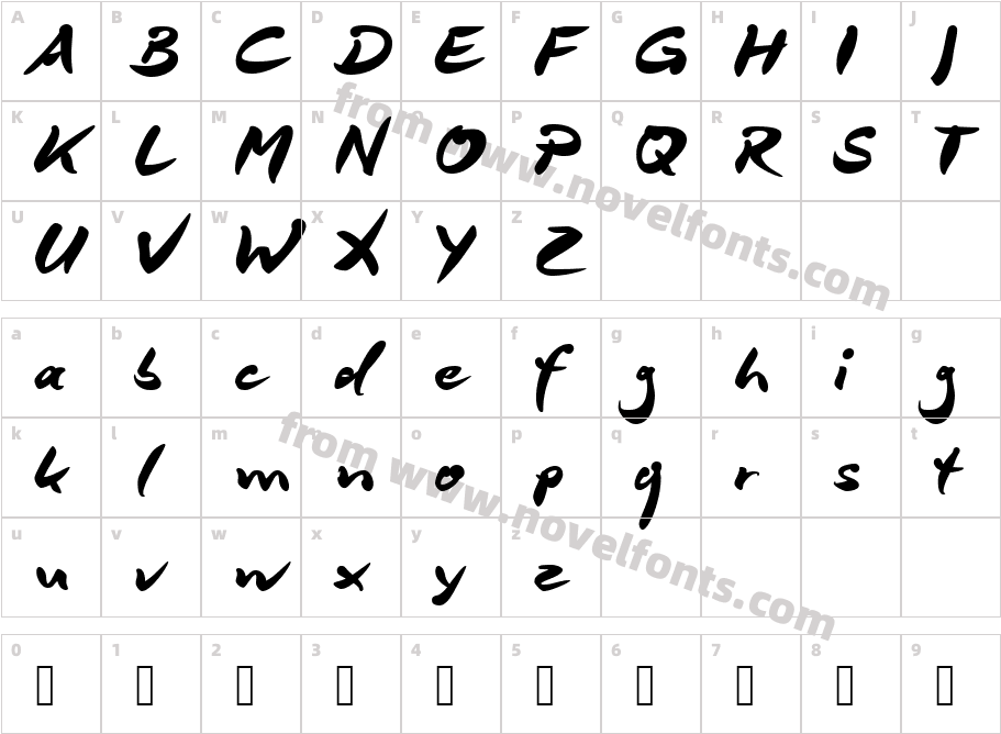 De Borstel Brush ReducedCharacter Map