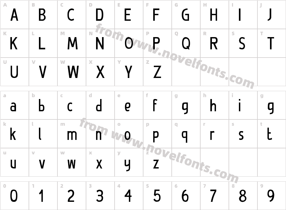 De Luxe CondensedCharacter Map